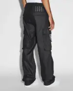 Black Ksubi Fugitive Cargo Waxed Pants